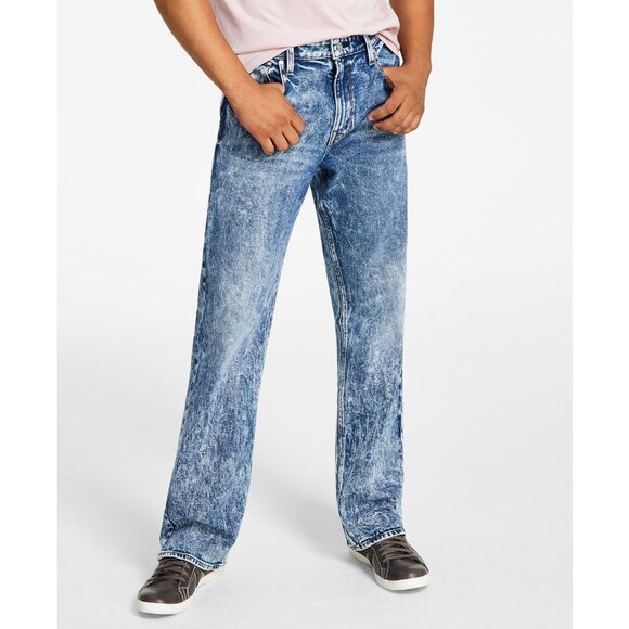Guess Men's Vermont Straight Leg Modern Bootcut Stone Wash Jeans 38x32 B4HP $108 - Picture 1 of 6